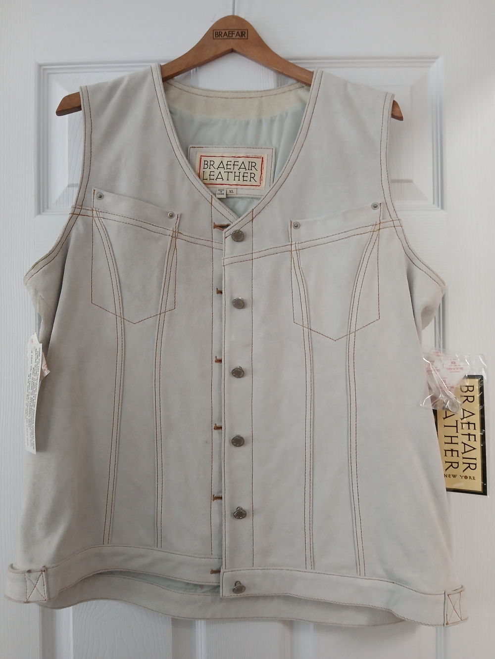 Braefair Leather Women's Cream Leather Vest
